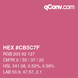 Color code: HEX #CB5C7F | qconv.com