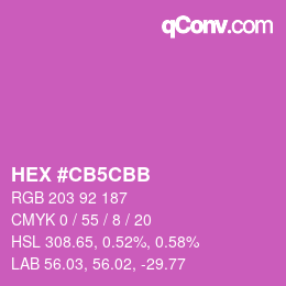 Color code: HEX #CB5CBB | qconv.com