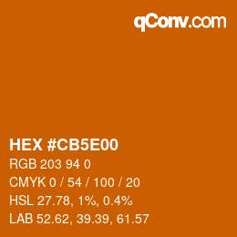 Color code: HEX #CB5E00 | qconv.com