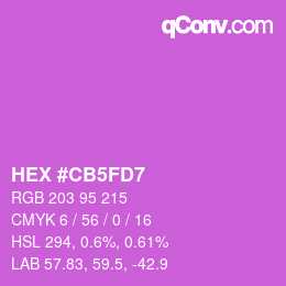 カラーコード: HEX #CB5FD7 | qconv.com