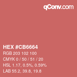Color code: HEX #CB6664 | qconv.com