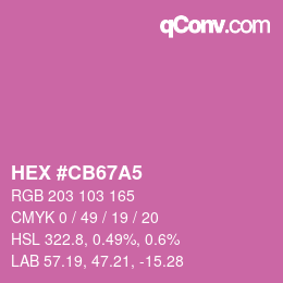 Color code: HEX #CB67A5 | qconv.com