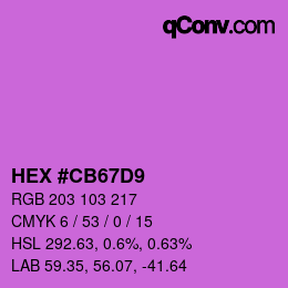 Color code: HEX #CB67D9 | qconv.com