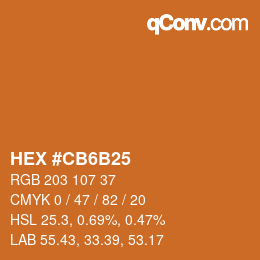Color code: HEX #CB6B25 | qconv.com