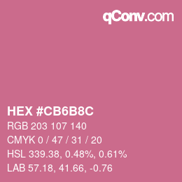 Color code: HEX #CB6B8C | qconv.com