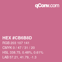 Color code: HEX #CB6B8D | qconv.com