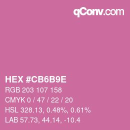 Color code: HEX #CB6B9E | qconv.com