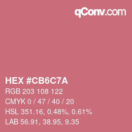 Color code: HEX #CB6C7A | qconv.com