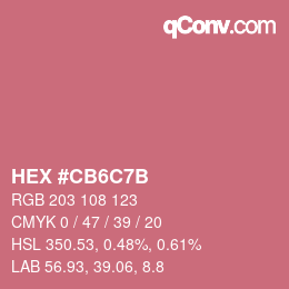 Color code: HEX #CB6C7B | qconv.com