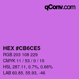 カラーコード: HEX #CB6CE5 | qconv.com