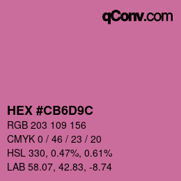 Color code: HEX #CB6D9C | qconv.com