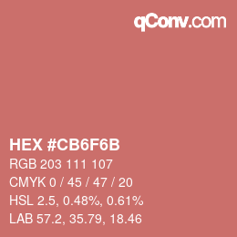 Color code: HEX #CB6F6B | qconv.com