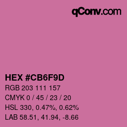 カラーコード: HEX #CB6F9D | qconv.com