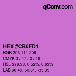 Color code: HEX #CB6FD1 | qconv.com