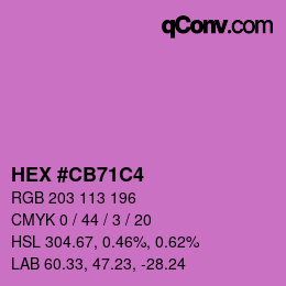 颜色代码: HEX #CB71C4 | qconv.com