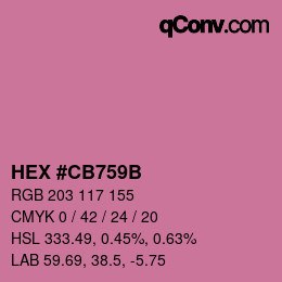 Color code: HEX #CB759B | qconv.com