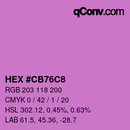 Color code: HEX #CB76C8 | qconv.com