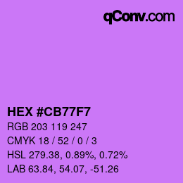 Color code: HEX #CB77F7 | qconv.com