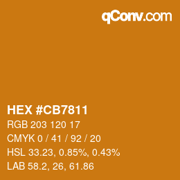 Farbcode: HEX #CB7811 | qconv.com