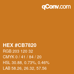 Color code: HEX #CB7820 | qconv.com