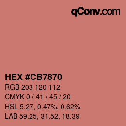 Farbcode: HEX #CB7870 | qconv.com