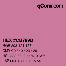 Color code: HEX #CB799D | qconv.com