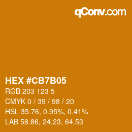 カラーコード: HEX #CB7B05 | qconv.com