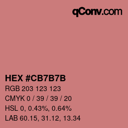 カラーコード: HEX #CB7B7B | qconv.com