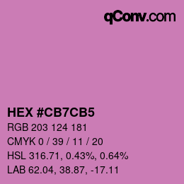カラーコード: HEX #CB7CB5 | qconv.com