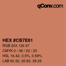 Color code: HEX #CB7E61 | qconv.com