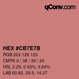 Color code: HEX #CB7E7B | qconv.com