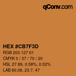 Color code: HEX #CB7F3D | qconv.com