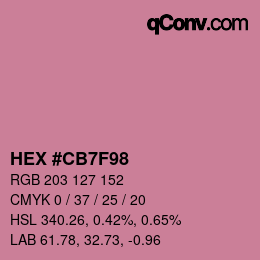 Color code: HEX #CB7F98 | qconv.com