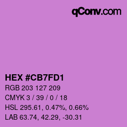 Color code: HEX #CB7FD1 | qconv.com