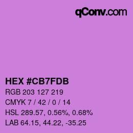 Color code: HEX #CB7FDB | qconv.com