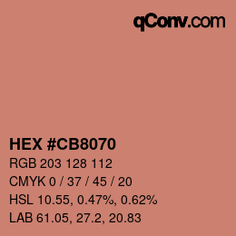 カラーコード: HEX #CB8070 | qconv.com