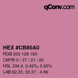 カラーコード: HEX #CB80A0 | qconv.com
