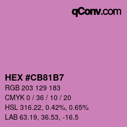 カラーコード: HEX #CB81B7 | qconv.com