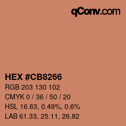 Color code: HEX #CB8266 | qconv.com