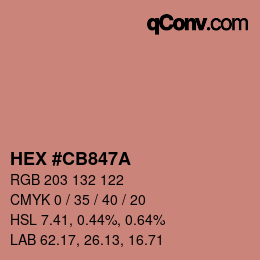 Color code: HEX #CB847A | qconv.com