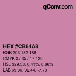 Color code: HEX #CB84A8 | qconv.com