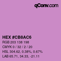 Color code: HEX #CB8AC6 | qconv.com
