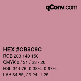 Color code: HEX #CB8C9C | qconv.com