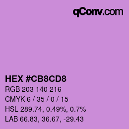 Color code: HEX #CB8CD8 | qconv.com