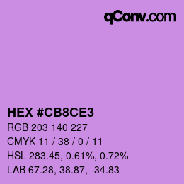 Color code: HEX #CB8CE3 | qconv.com