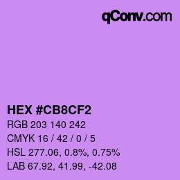 Color code: HEX #CB8CF2 | qconv.com