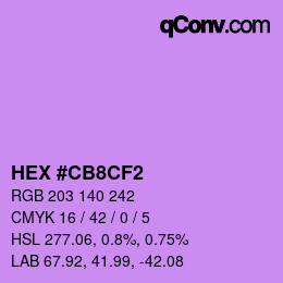 Color code: HEX #CB8CF2 | qconv.com