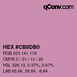 Color code: HEX #CB8DB0 | qconv.com