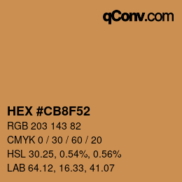 Color code: HEX #CB8F52 | qconv.com