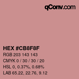 Color code: HEX #CB8F8F | qconv.com